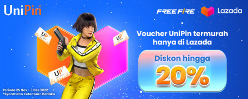 Pesta Gajian November – Promo Diskon hingga 20% Voucher UniPin di Lazada